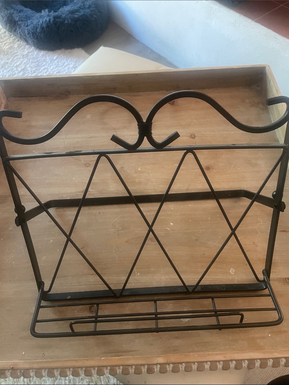 Black Metal Decorative cookbook or tablet holder